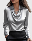 Glossy Pleated Blouse