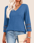 Sienna | V-Neck Lace Sleeve Top