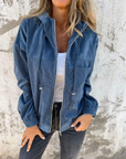Corduroy Zip-Up Hoodie Jacket
