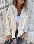 Corduroy Zip-Up Hoodie Jacket