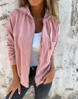 Corduroy Zip-Up Hoodie Jacket