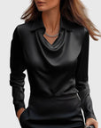 Glossy Pleated Blouse