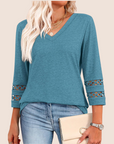 Sienna | V-Neck Lace Sleeve Top