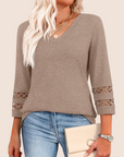 Sienna | V-Neck Lace Sleeve Top