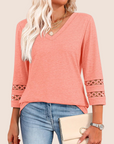 Sienna | V-Neck Lace Sleeve Top