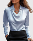 Glossy Pleated Blouse