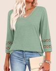 Sienna | V-Neck Lace Sleeve Top