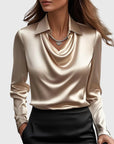 Glossy Pleated Blouse