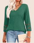 Sienna | V-Neck Lace Sleeve Top
