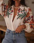 Casual Long-Sleeve Floral Shirt