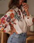Casual Long-Sleeve Floral Shirt