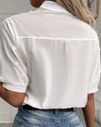 Embroidered Split-Neck Blouse