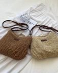 Straw shoulder bag