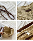 Straw shoulder bag