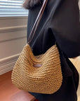 Straw shoulder bag