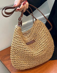 Straw shoulder bag