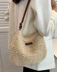 Straw shoulder bag
