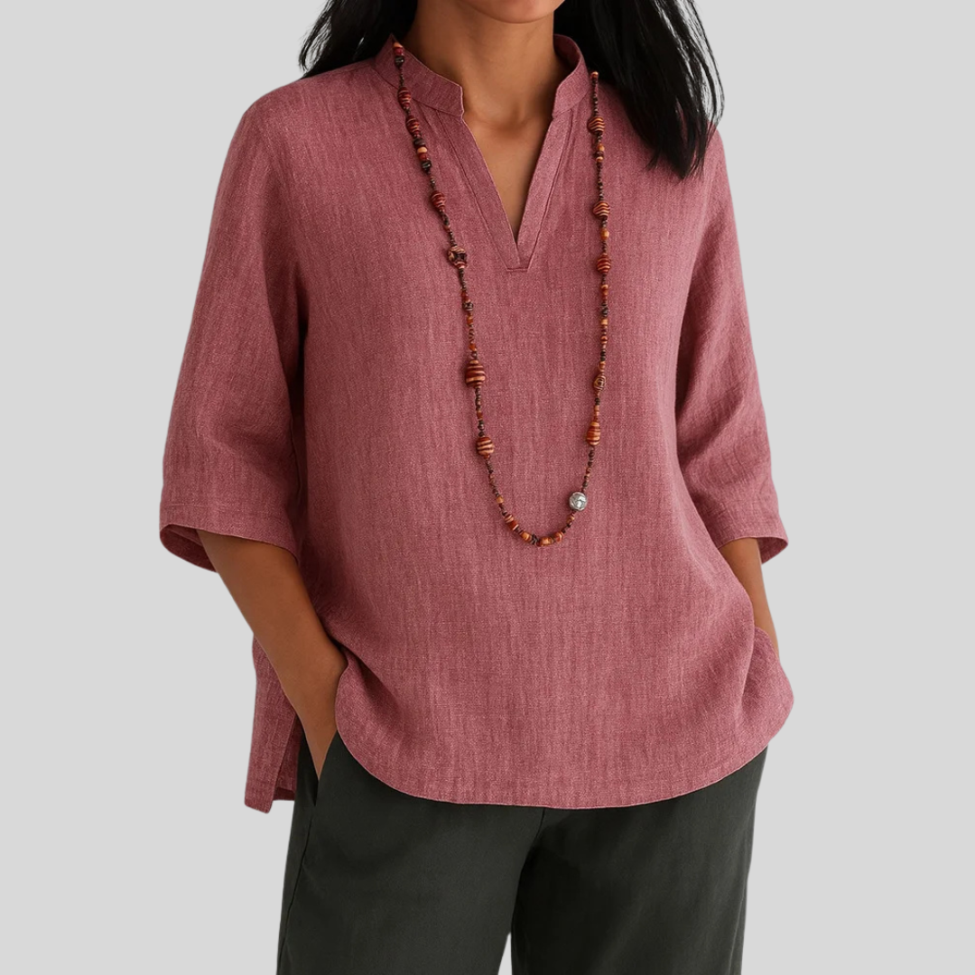 Comfortable V-Neck Blouse
