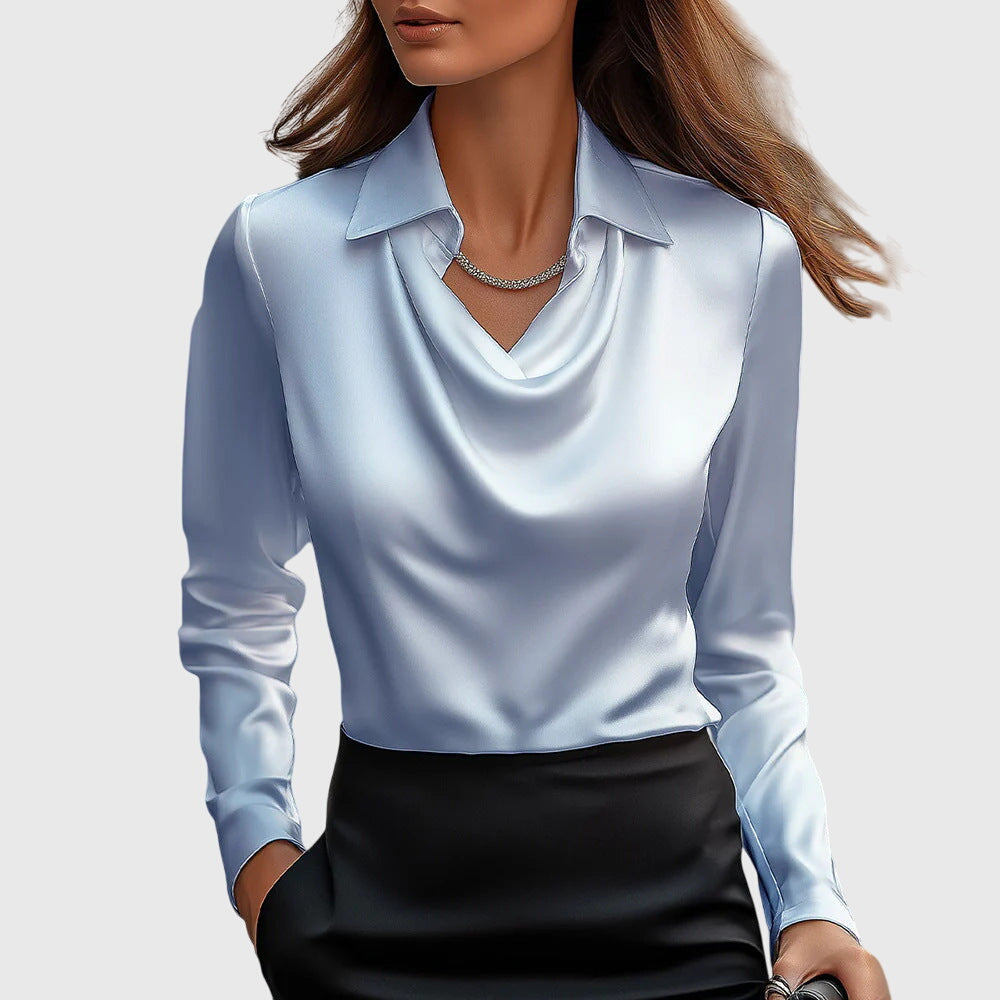 Glossy Pleated Blouse