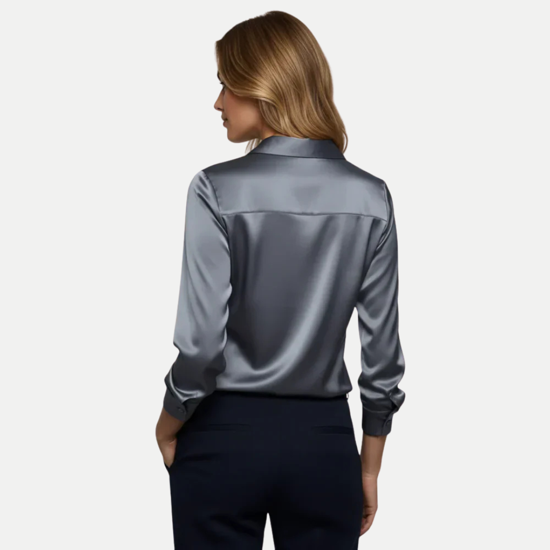 Satin V-Neck Blouse