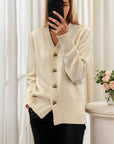 Adele | Elegant Heart Button Cardigan