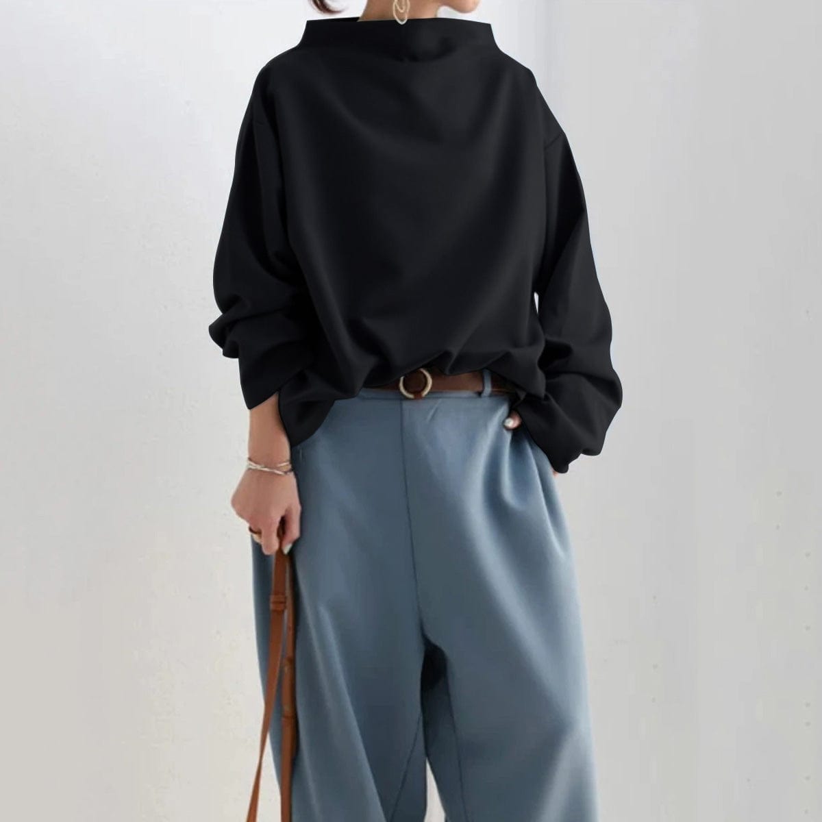 High-Neck Soft Knit Top