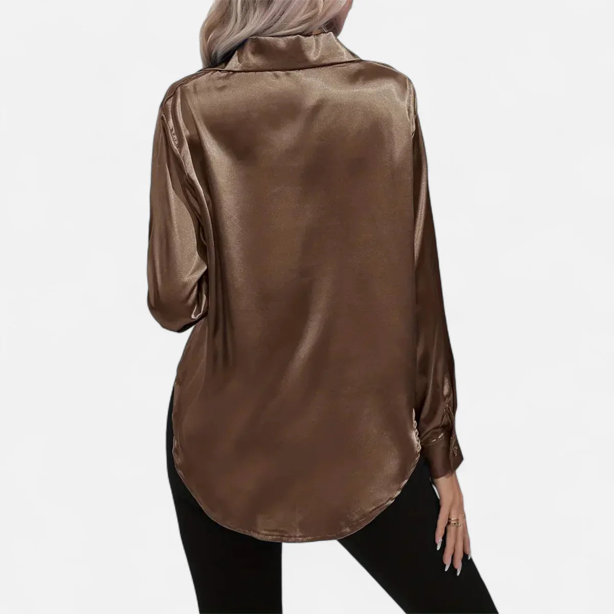 Satin Button-Up Blouse