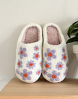 Purple Flowers Slip-On Cosy Slippers